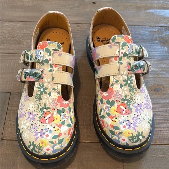 NWB Dr. Martens Women’s Floral Mary Jane Shoes - Multicolor - Picture 1 of 5